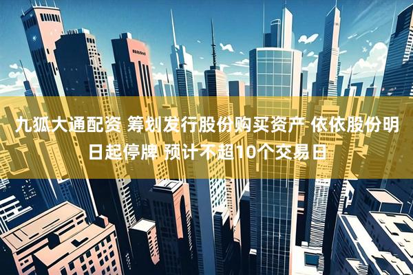 九狐大通配资 筹划发行股份购买资产 依依股份明日起停牌 预计不超10个交易日